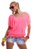 Scooped Neck Blouse Batwing Top